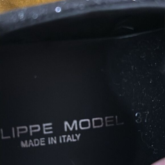 Philippe Model Women's Black Glitter/Suede Sneakers - Picture 6 of 9